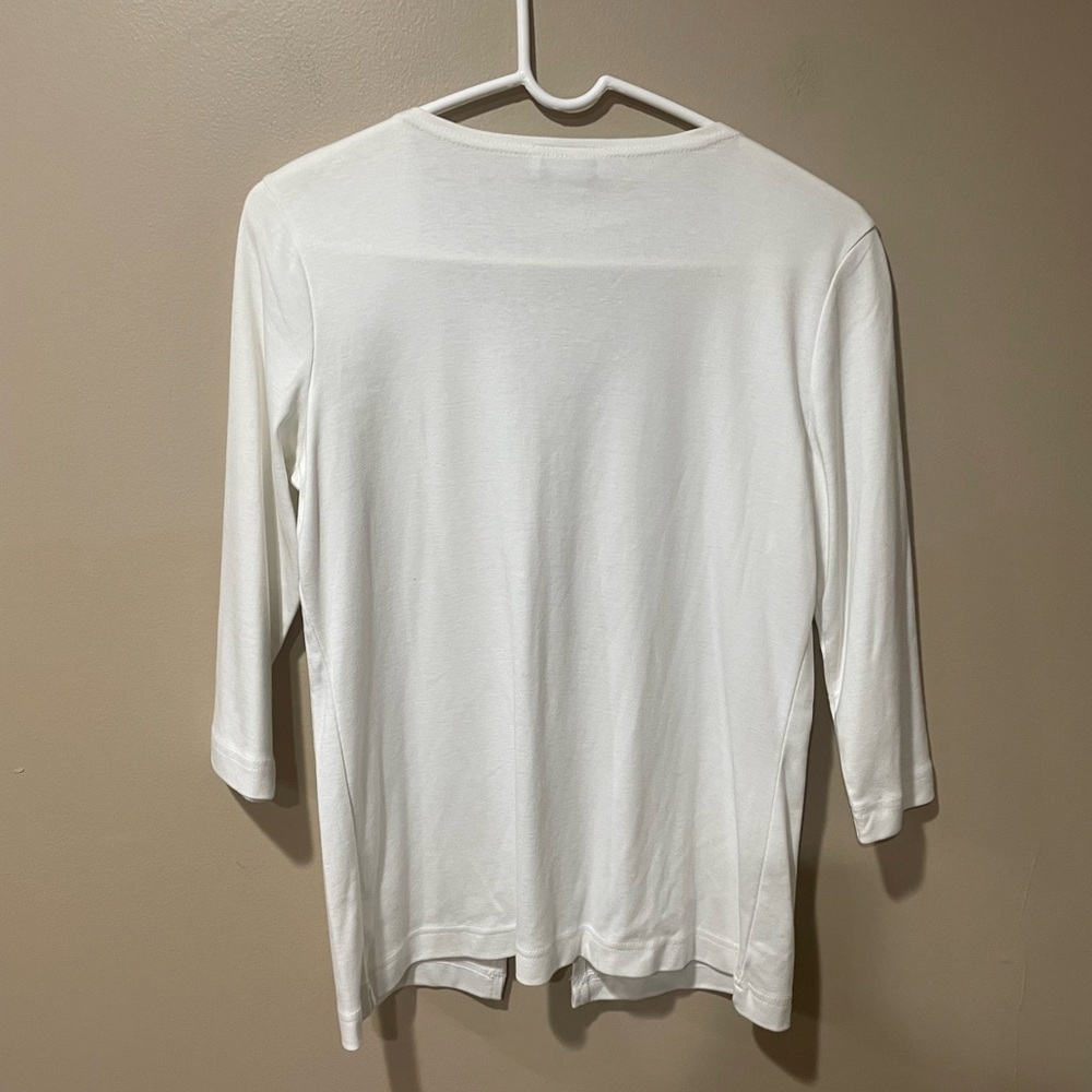 Talbots White Cardigan with Crochet Detail - Picture 7 of 9